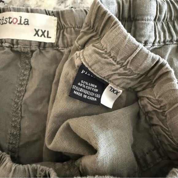 Pistola Olive Green Maia Linen Utility Shorts Drawstring XXL P4847JTF-SAG - Picture 12 of 13